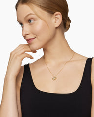 Starburst Pendant Necklace in 18K Yellow Gold with Diamonds, 19mm