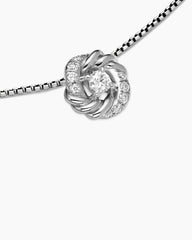 Petite Infinity Pendant Necklace in Sterling Silver with Diamonds, 8mm