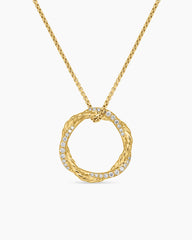 Petite Infinity Pendant Necklace in 18K Yellow Gold with Diamonds, 18mm