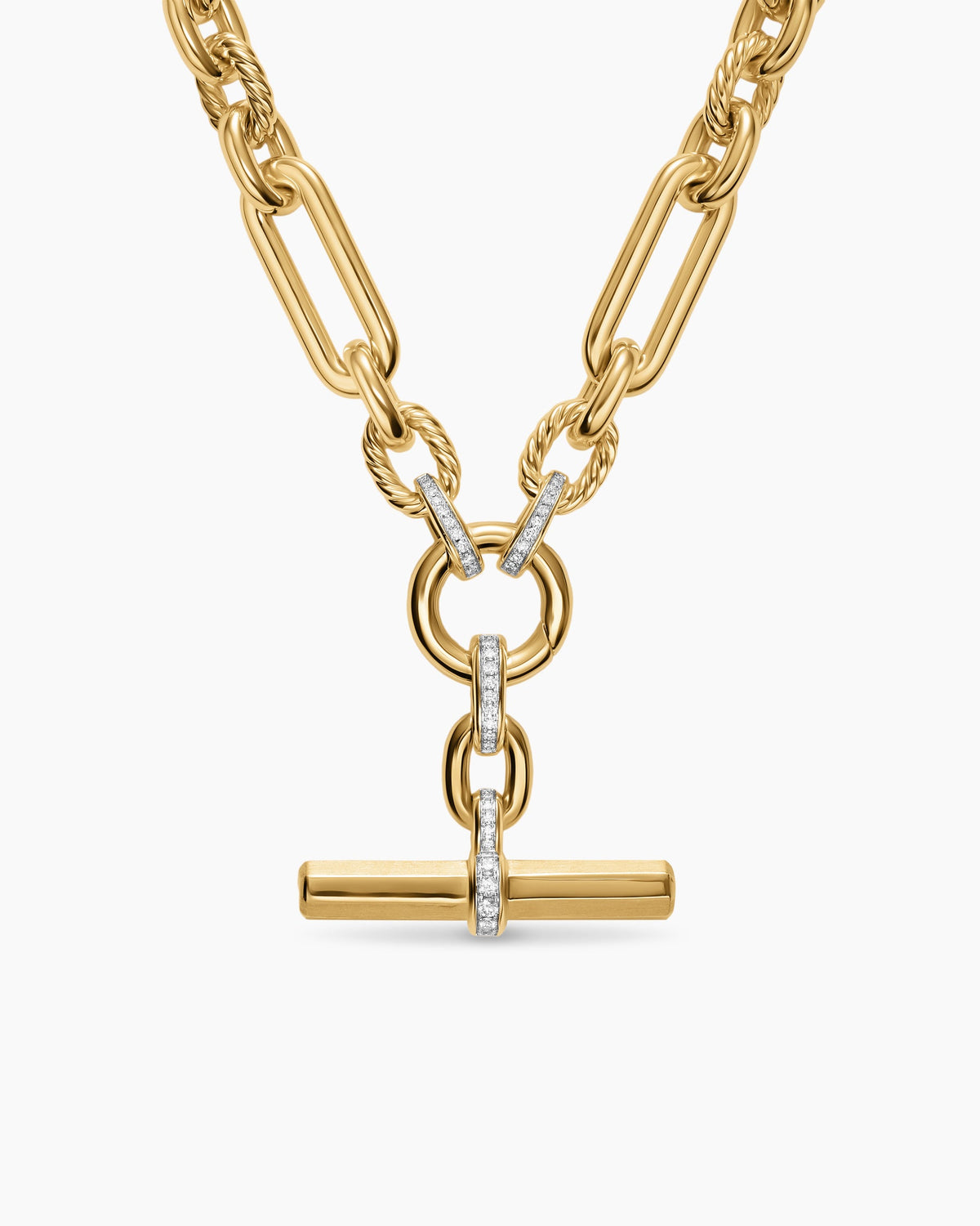 Lexington Chain Necklace in 18K Yellow Gold with Diamonds, 9.8mm