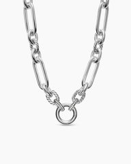 Lexington Chain Necklace in Sterling Silver with Diamonds, 9.8mm