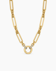 Lexington E/W Chain Necklace in 18K Yellow Gold with Diamonds, 6.5mm