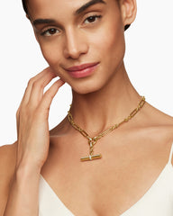 Lexington E/W Chain Necklace in 18K Yellow Gold with Diamonds, 6.5mm