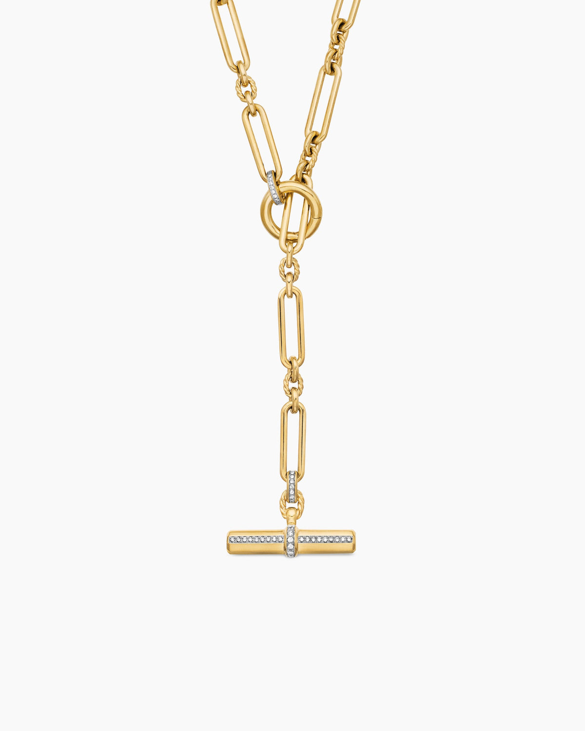 Lexington Necklace in 18K Yellow Gold with Diamonds, 6.5mm
