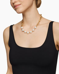 DY Madison® Pearl Chain Necklace in 18K Yellow Gold with Pearls, 13mm