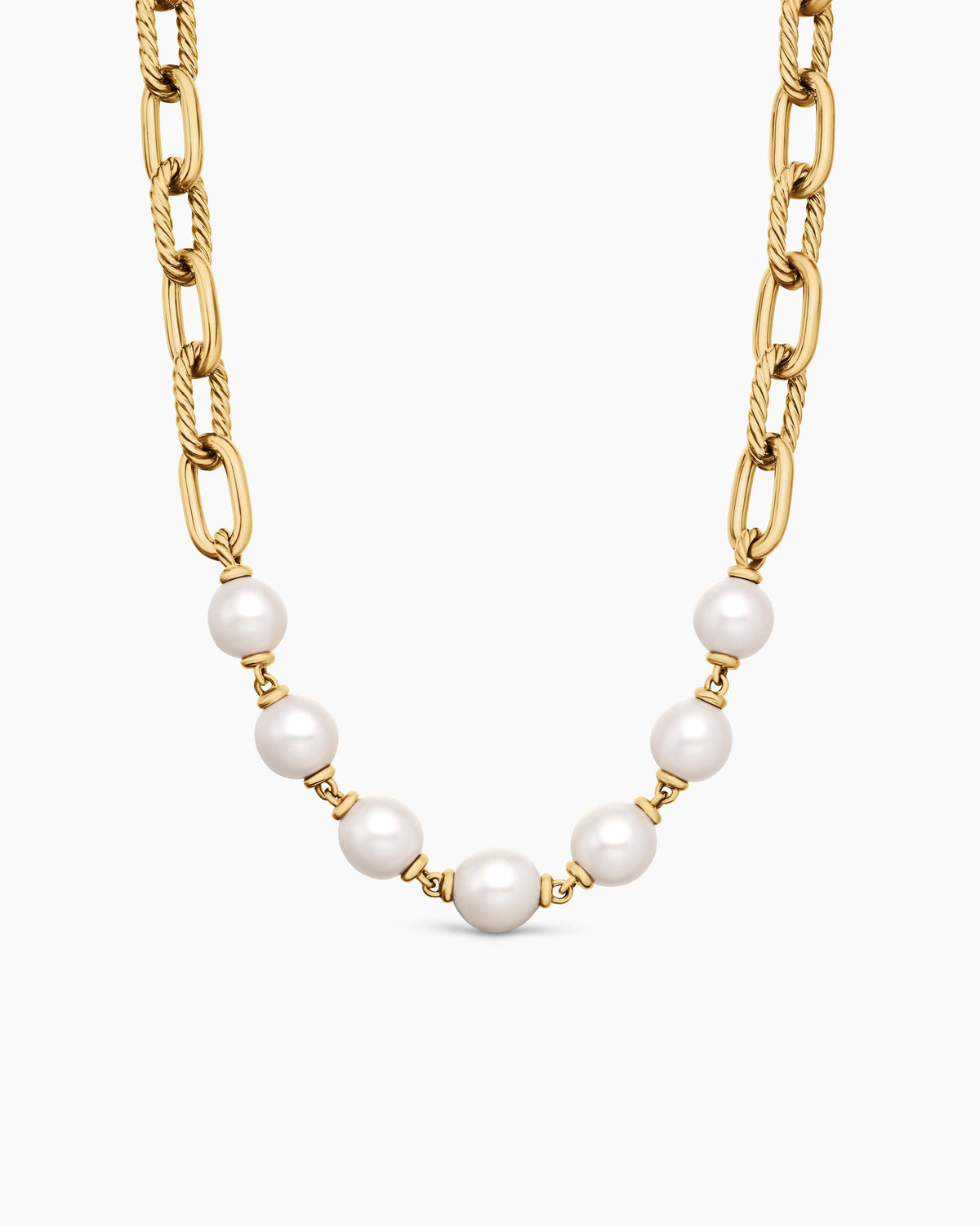 DY Madison® Pearl Chain Necklace in 18K Yellow Gold with Pearls, 13mm