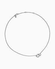 Cable Collectibles® Interlocking Heart Necklace in Sterling Silver with Diamonds, 16.4mm