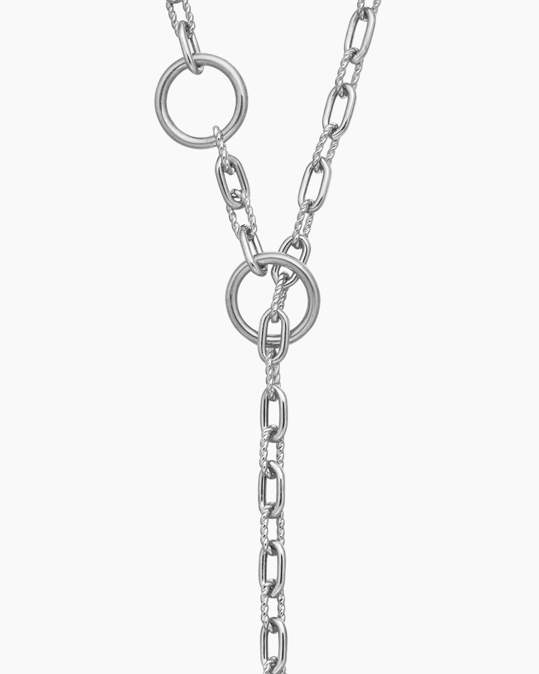 DY Madison® Three Ring Chain Necklace in Sterling Silver, 3mm