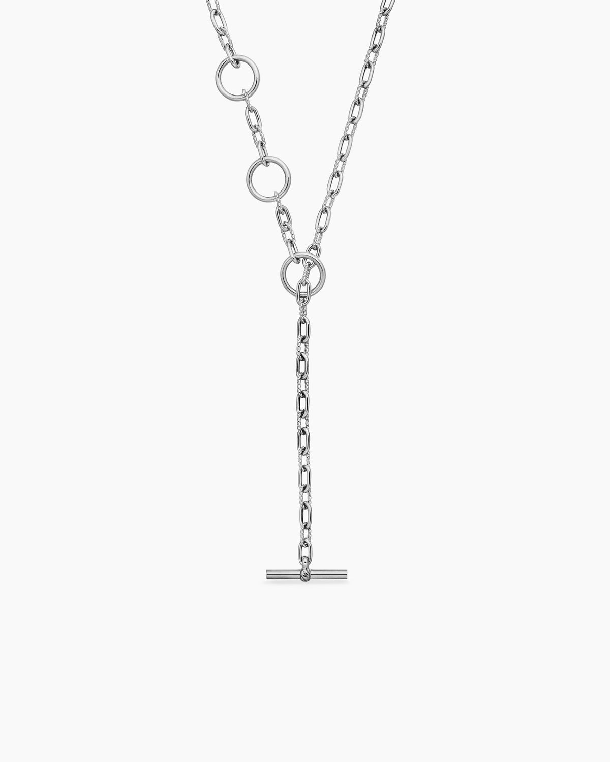 DY Madison® Three Ring Chain Necklace in Sterling Silver, 3mm