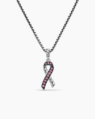 Cable Collectibles® Ribbon Necklace in Sterling Silver with Pink Sapphires, 24.4mm