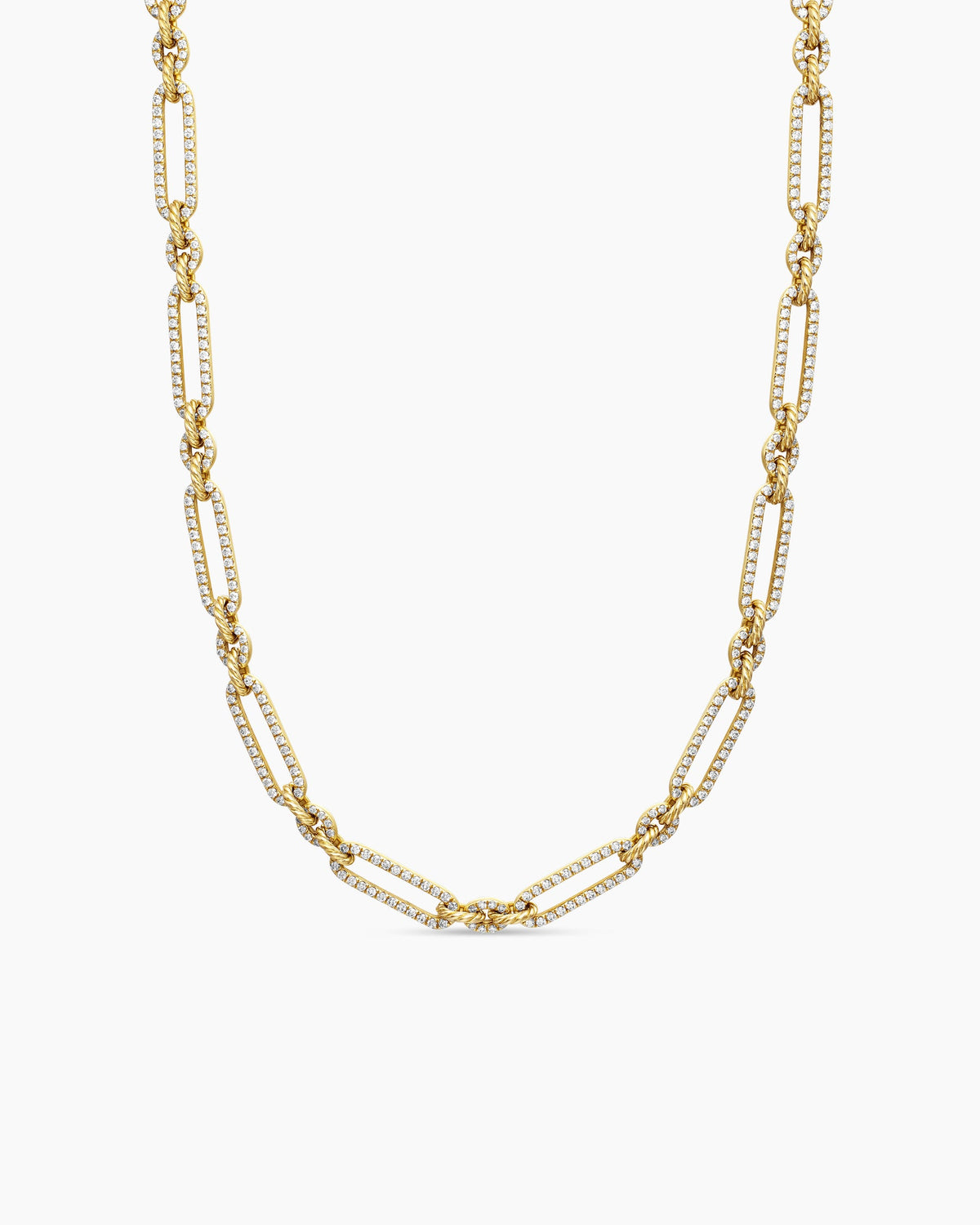 Lexington Chain Necklace in 18K Yellow Gold with Diamonds, 6.5mm