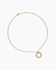 Pavé Crossover Pendant Necklace in 18K Yellow Gold with Diamonds, 21mm