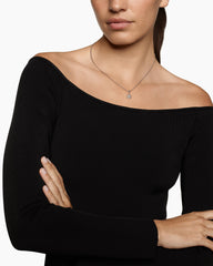 Star of David Pendant Necklace in Sterling Silver with Diamonds, 12mm