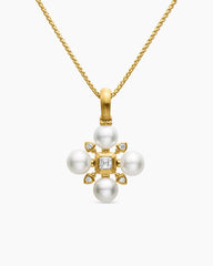 Renaissance® Pearl Necklace in 18K Yellow Gold with Pearls and Diamonds, 20mm