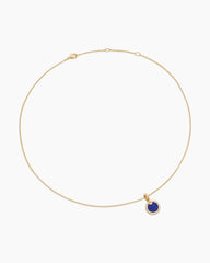 Petite DY Elements® Pendant Necklace in 18K Yellow Gold with Lapis and Diamonds, 17.8mm
