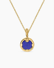 Petite DY Elements® Pendant Necklace in 18K Yellow Gold with Lapis and Diamonds, 17.8mm