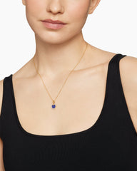Petite DY Elements® Pendant Necklace in 18K Yellow Gold with Lapis and Diamonds, 17.8mm