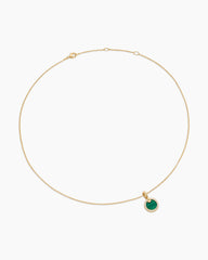 Petite DY Elements® Pendant Necklace in 18K Yellow Gold with Malachite and Diamonds, 17.8mm