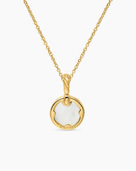 Petite DY Elements® Pendant Necklace in 18K Yellow Gold with Mother of Pearl and Diamonds, 17.8mm