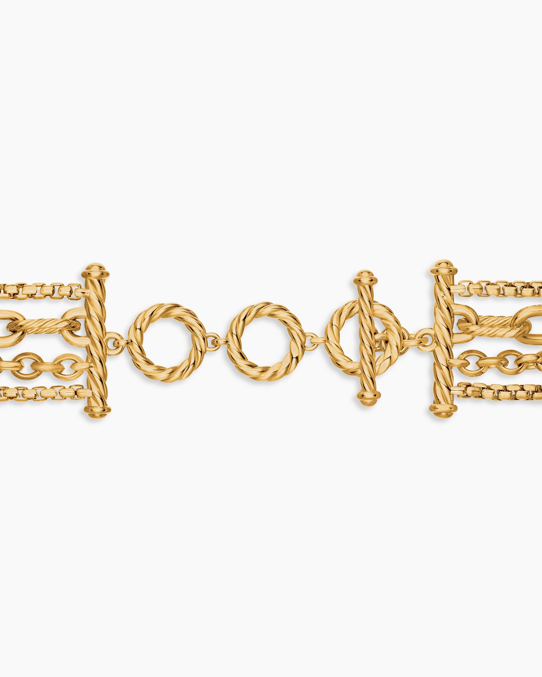 DY Madison® Pearl Multi Row Chain Necklace in 18K Yellow Gold with Pearls