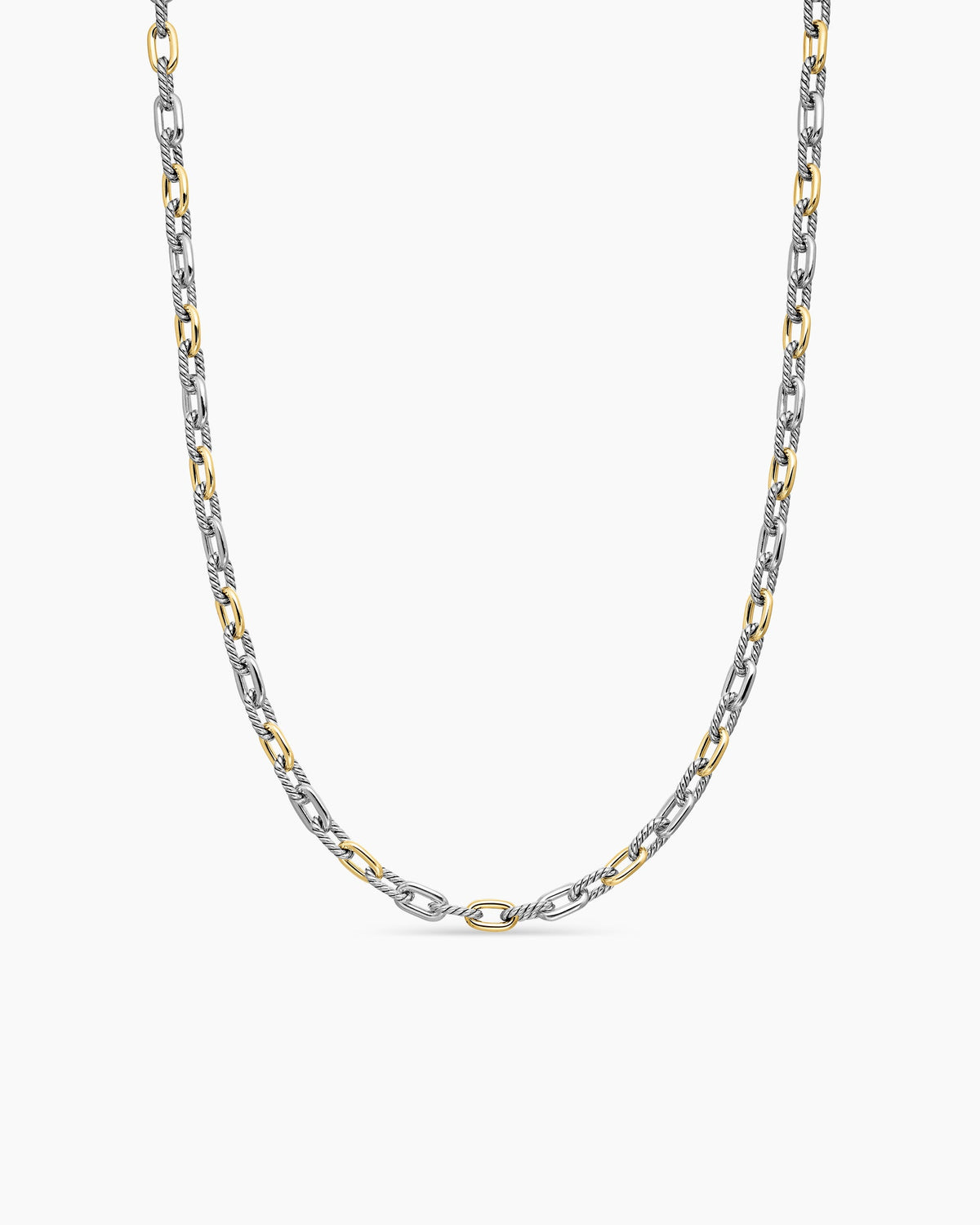 DY Madison® Chain Necklace in Sterling Silver with 18K Yellow Gold, 5.5mm