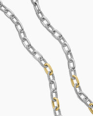 DY Madison® Chain Necklace in Sterling Silver with 18K Yellow Gold, 11mm