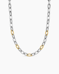 DY Madison® Chain Necklace in Sterling Silver with 18K Yellow Gold, 11mm