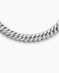 Sculpted Cable Necklace in Sterling Silver, 14mm