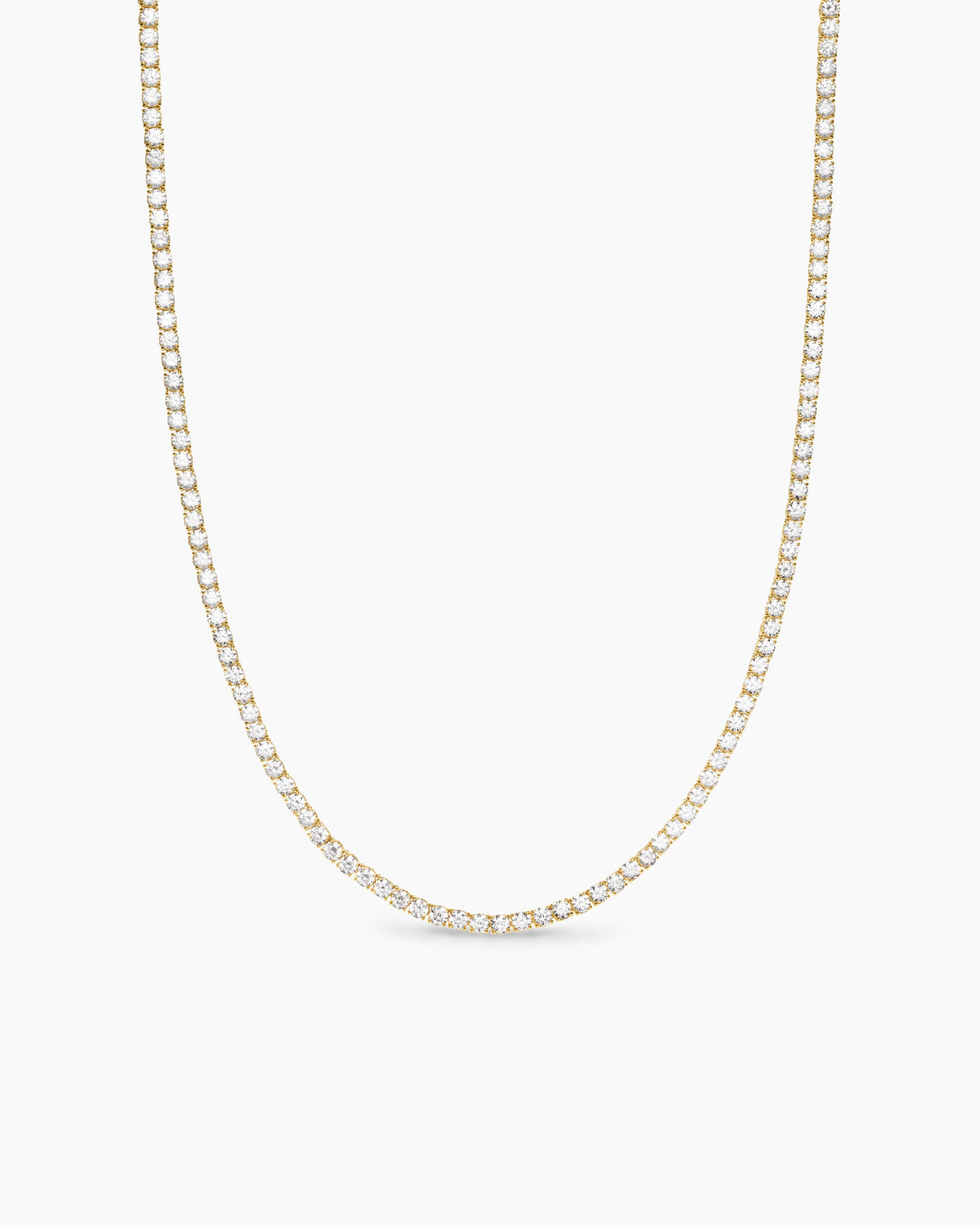 Tennis Necklace in 18K Yellow Gold with Diamonds, 3mm
