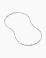 Tennis Necklace in 18K White Gold with Diamonds, 3mm