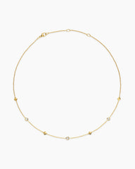 Petite Modern Renaissance® Pyramid Station Necklace in 18K Yellow Gold with Diamonds, 4.6mm
