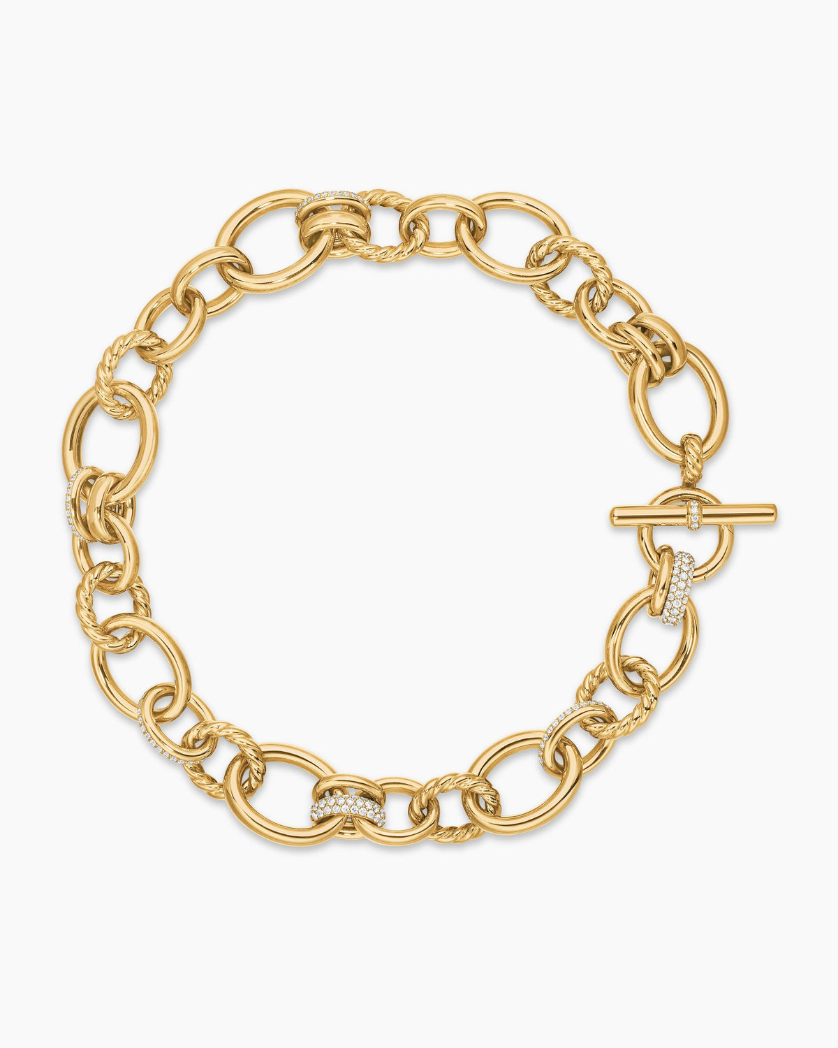 DY Mercer® Chain Necklace in 18K Yellow Gold with Diamonds, 20mm