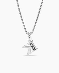 Pavé Initial Pendant Necklace in Sterling Silver with Diamond K