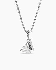 Pavé Initial Pendant Necklace in Sterling Silver with Diamond W