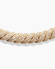 Sculpted Cable Necklace in 18K Yellow Gold with Diamonds, 8.5mm