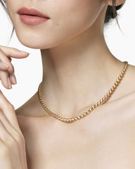 Tennis Necklace in 18K Yellow Gold with Diamonds, 4.7mm