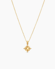 Petite Modern Renaissance® Pyramid Pendant Necklace in 18K Yellow Gold with Diamonds, 10.9mm