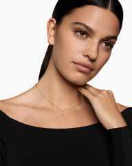 Petite Modern Renaissance® Pyramid Pendant Necklace in 18K Yellow Gold with Diamonds, 10.9mm