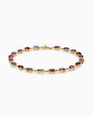 Marbella Toggle Necklace in 18K Yellow Gold with Amethyst and Rhodolite Garnet