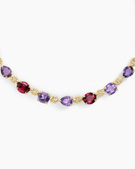 Marbella Toggle Necklace in 18K Yellow Gold with Amethyst and Rhodolite Garnet
