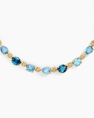 Marbella Toggle Necklace in 18K Yellow Gold with Blue Topaz and Hampton Blue Topaz
