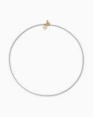 DY Bel Aire Color Box Chain Necklace in White Acrylic with 14K Yellow Gold, 2.7mm