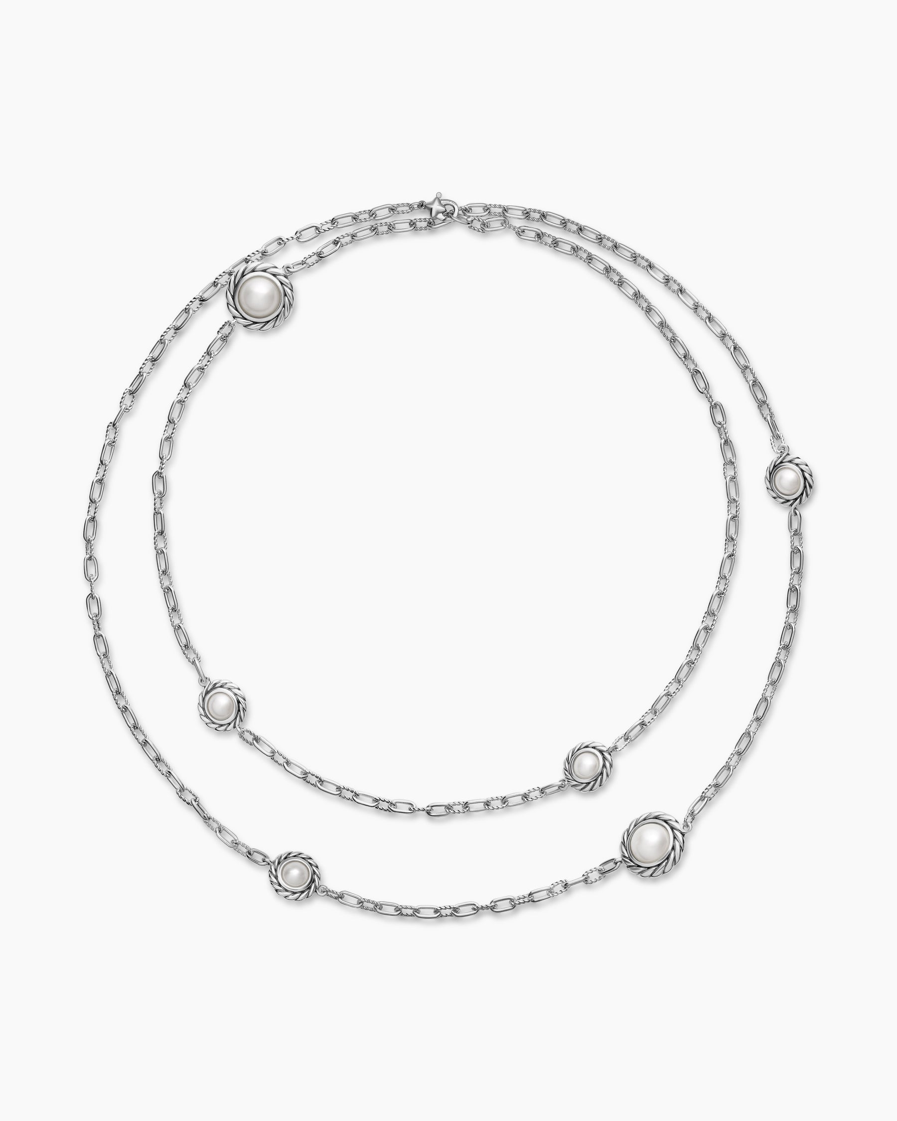 Pearl Classics Station Chain Necklace in Sterling Silver, 3mm