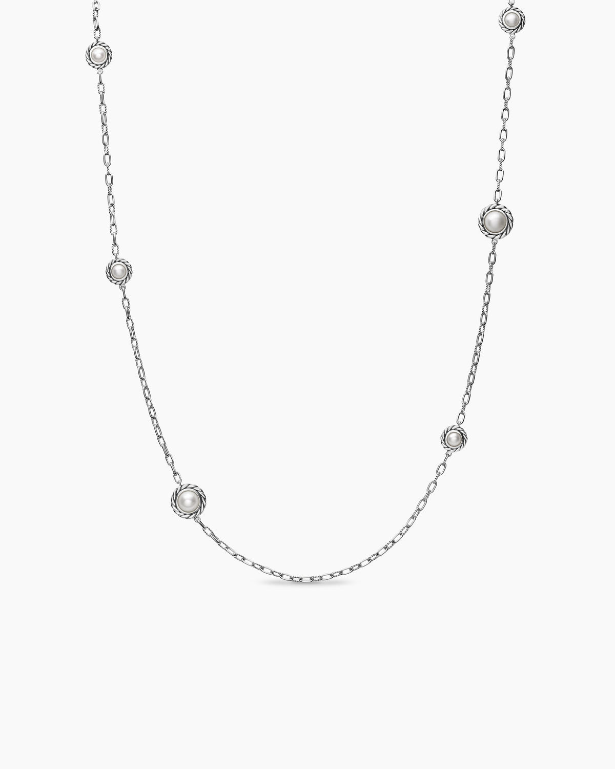 Pearl Classics Station Chain Necklace in Sterling Silver, 3mm
