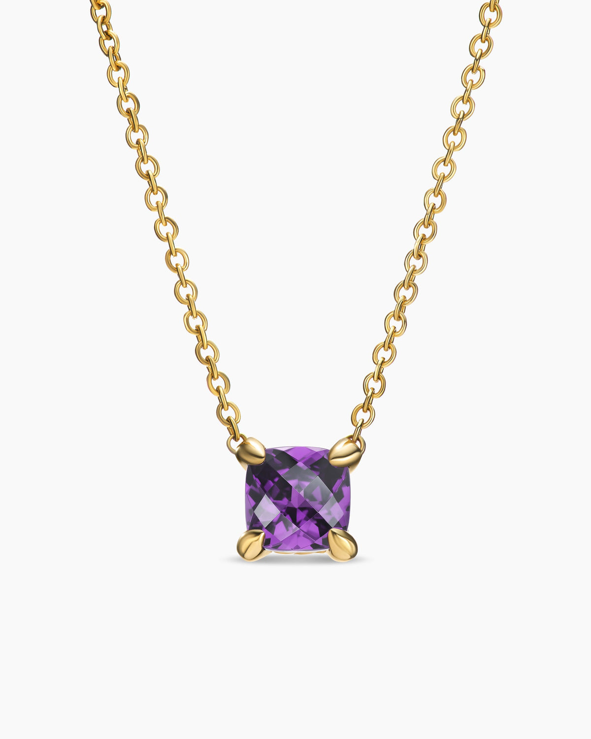 Micro Chatelaine® Pendant Necklace in 18K Yellow Gold with Amethyst, 5mm