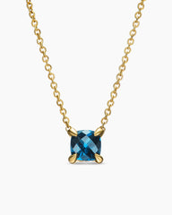 Micro Chatelaine® Pendant Necklace in 18K Yellow Gold with Hampton Blue Topaz, 5mm