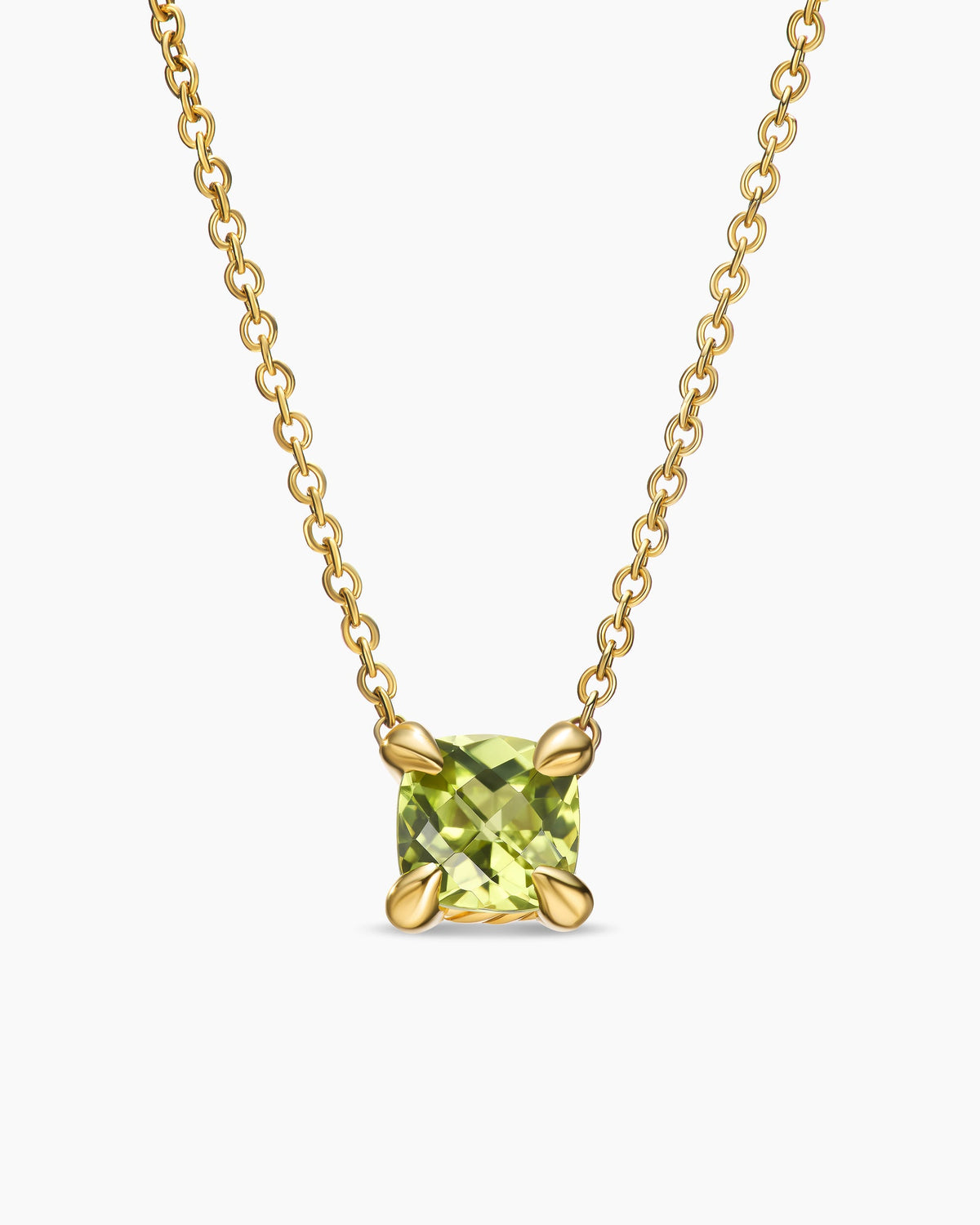 Micro Chatelaine® Pendant Necklace in 18K Yellow Gold with Peridot, 5mm