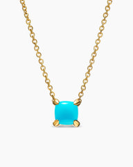 Micro Chatelaine® Pendant Necklace in 18K Yellow Gold with Turquoise, 5mm
