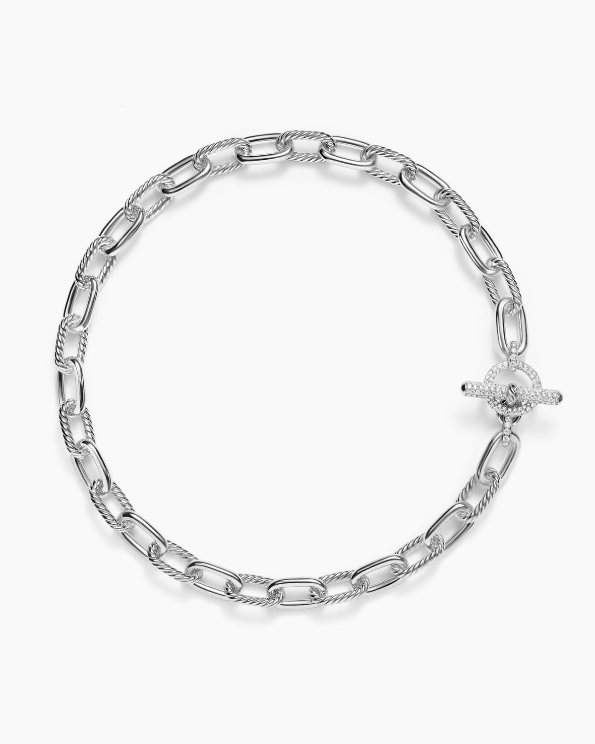 DY Madison® Toggle Chain Necklace in Sterling Silver with Diamonds, 11mm