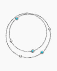 Pearl Classics Station Chain Necklace in Sterling Silver with Turquoise, 4mm